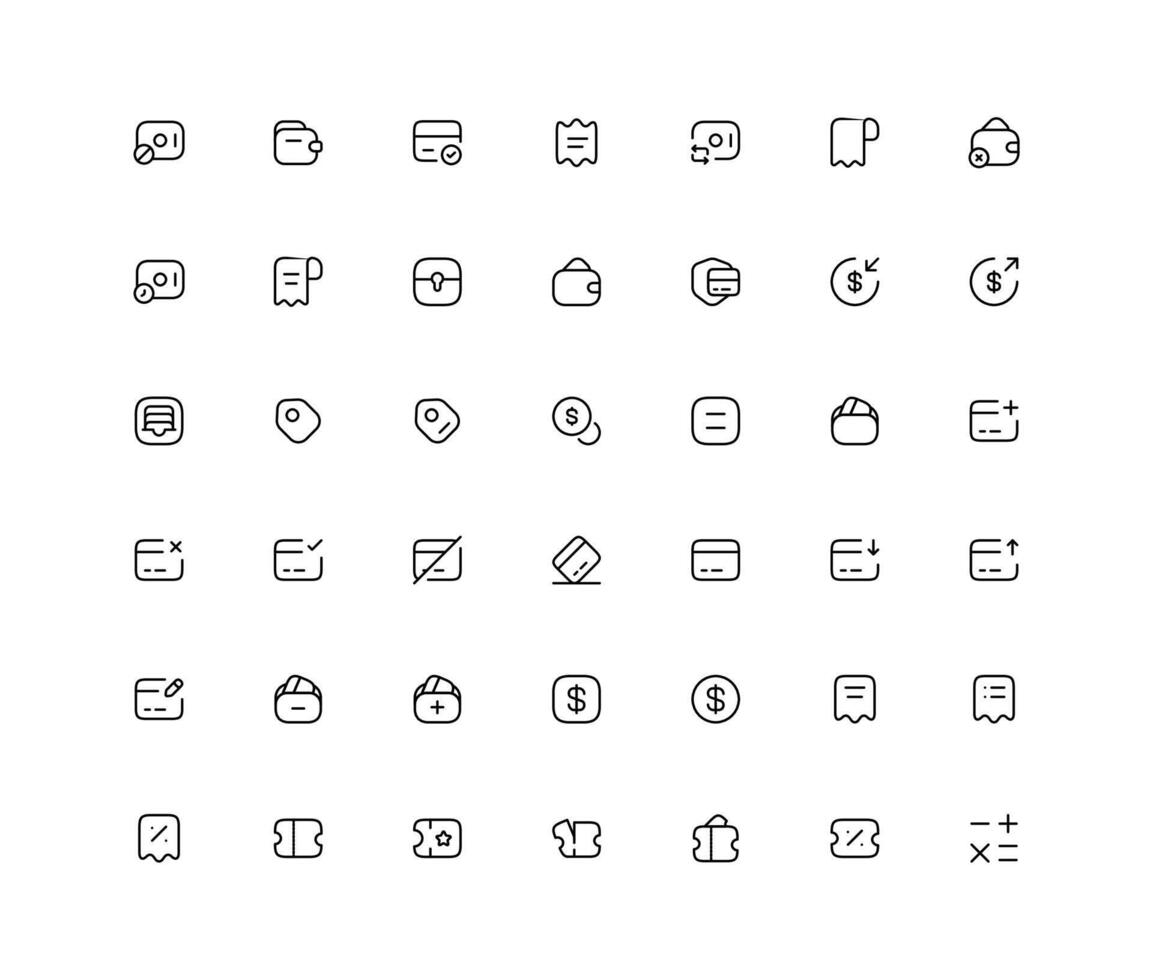 Money related icon set - Editable stroke. vector