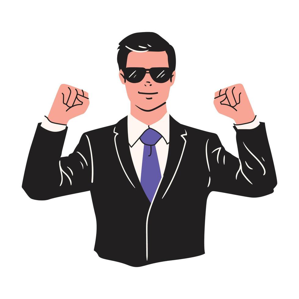 Business Man Happy Gesture Concept vector