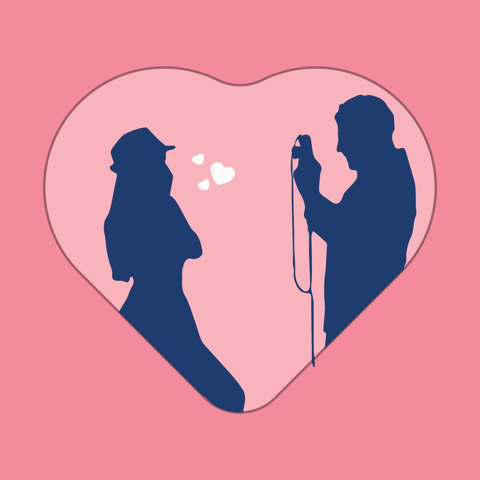 Happy Relationship GF and BF Duo Love Illustration vector