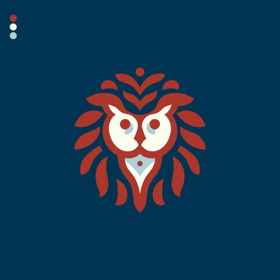 Lion Owl Logo illustration, owl logo design, lion logo design, pro vector