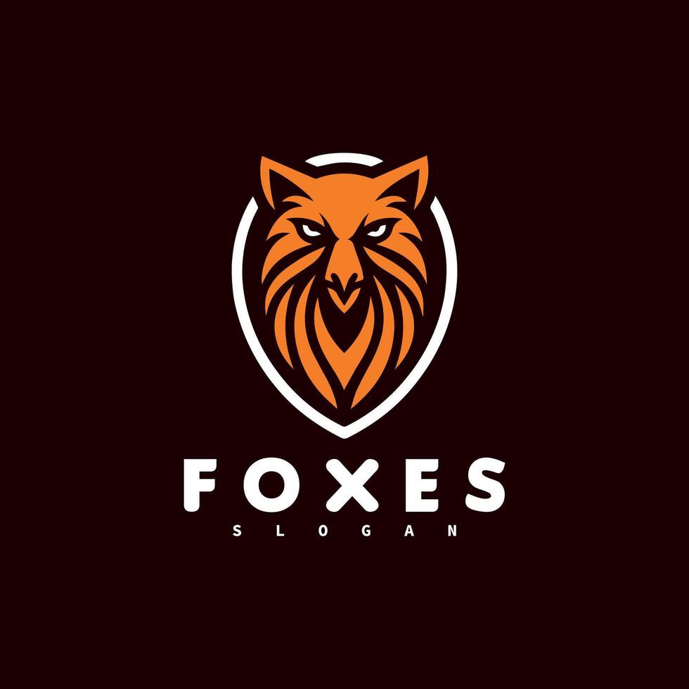 Color Fox Logo Design Awesome Graphic vector