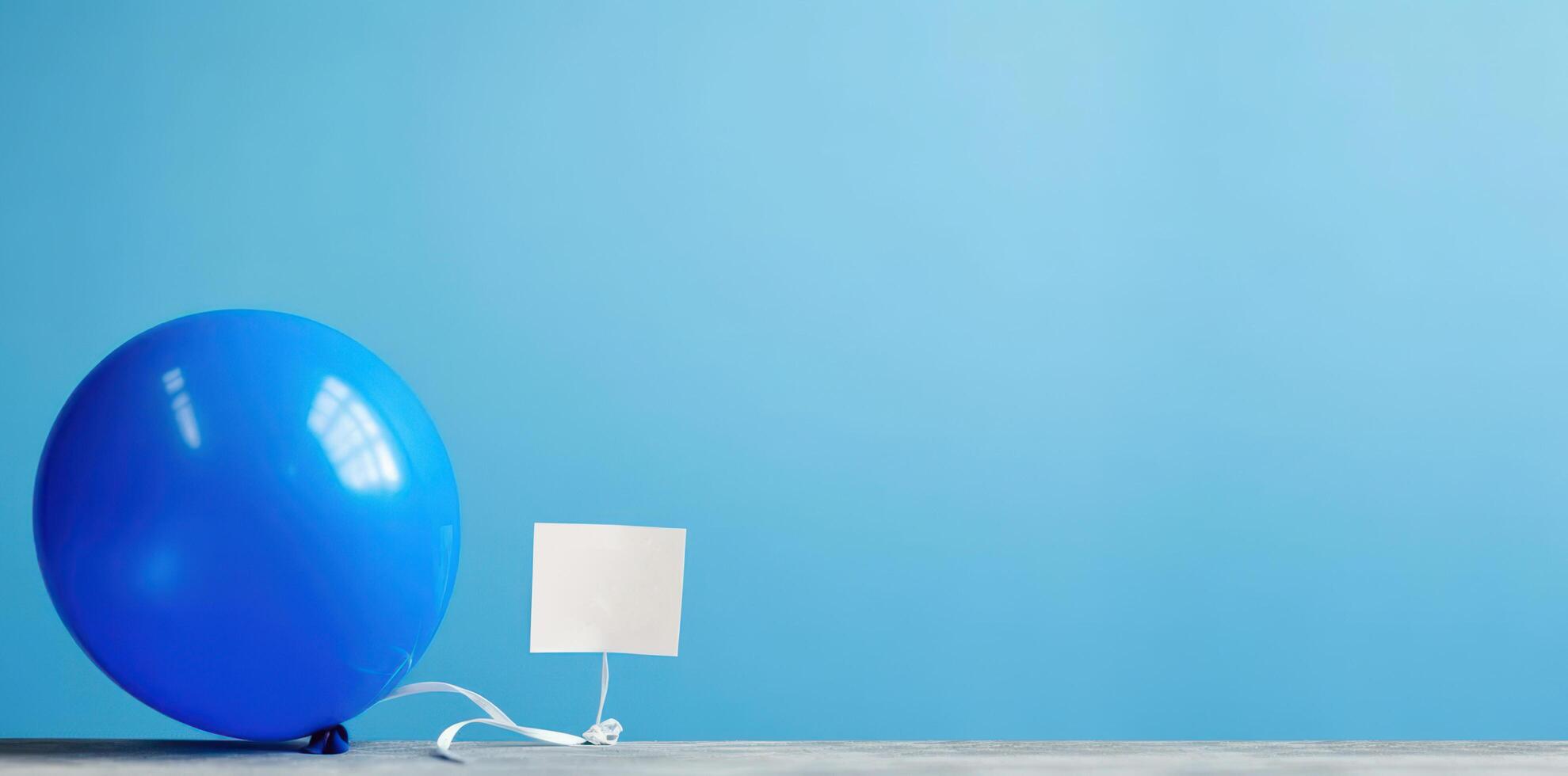 AI generated Blue balloon on blue background, Blue Monday concept
