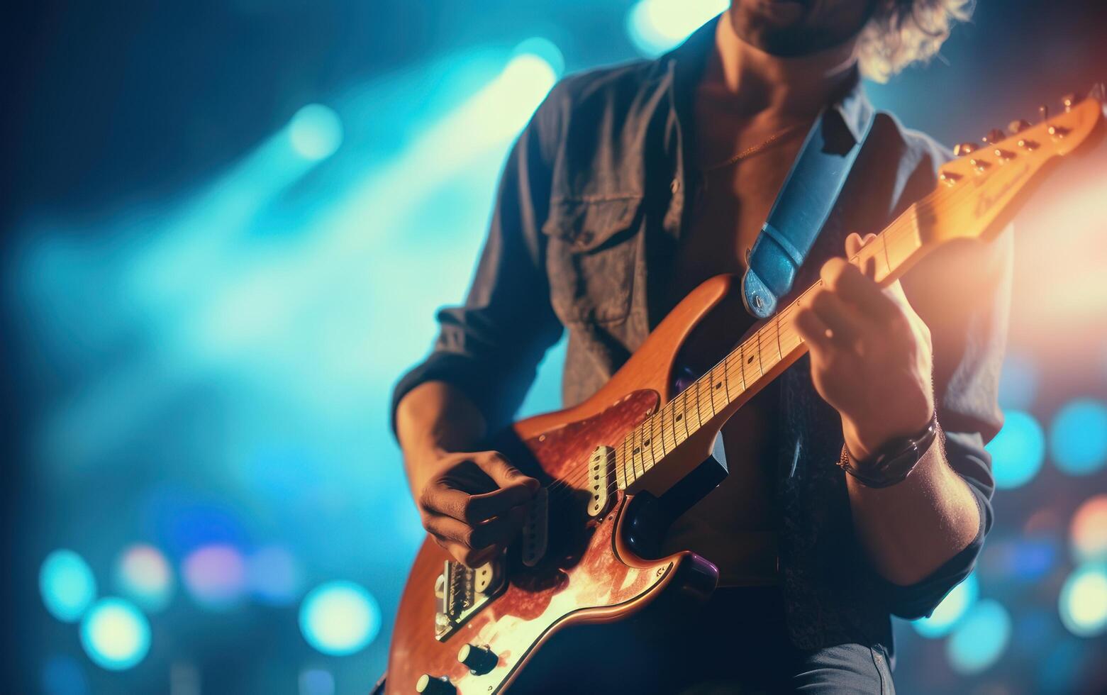 AI generated Worship concert, soft and blur concept. Generative AI photo