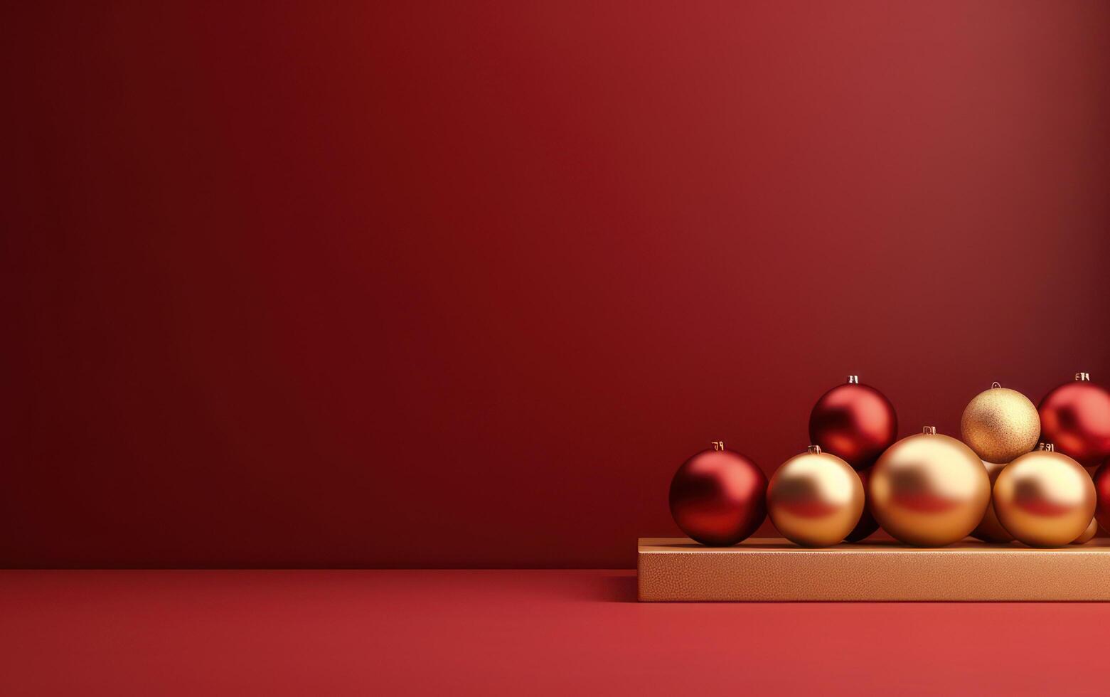 AI generated Festive Christmas scene podium for products showcase or promotional sale with minimalist. AI generated photo