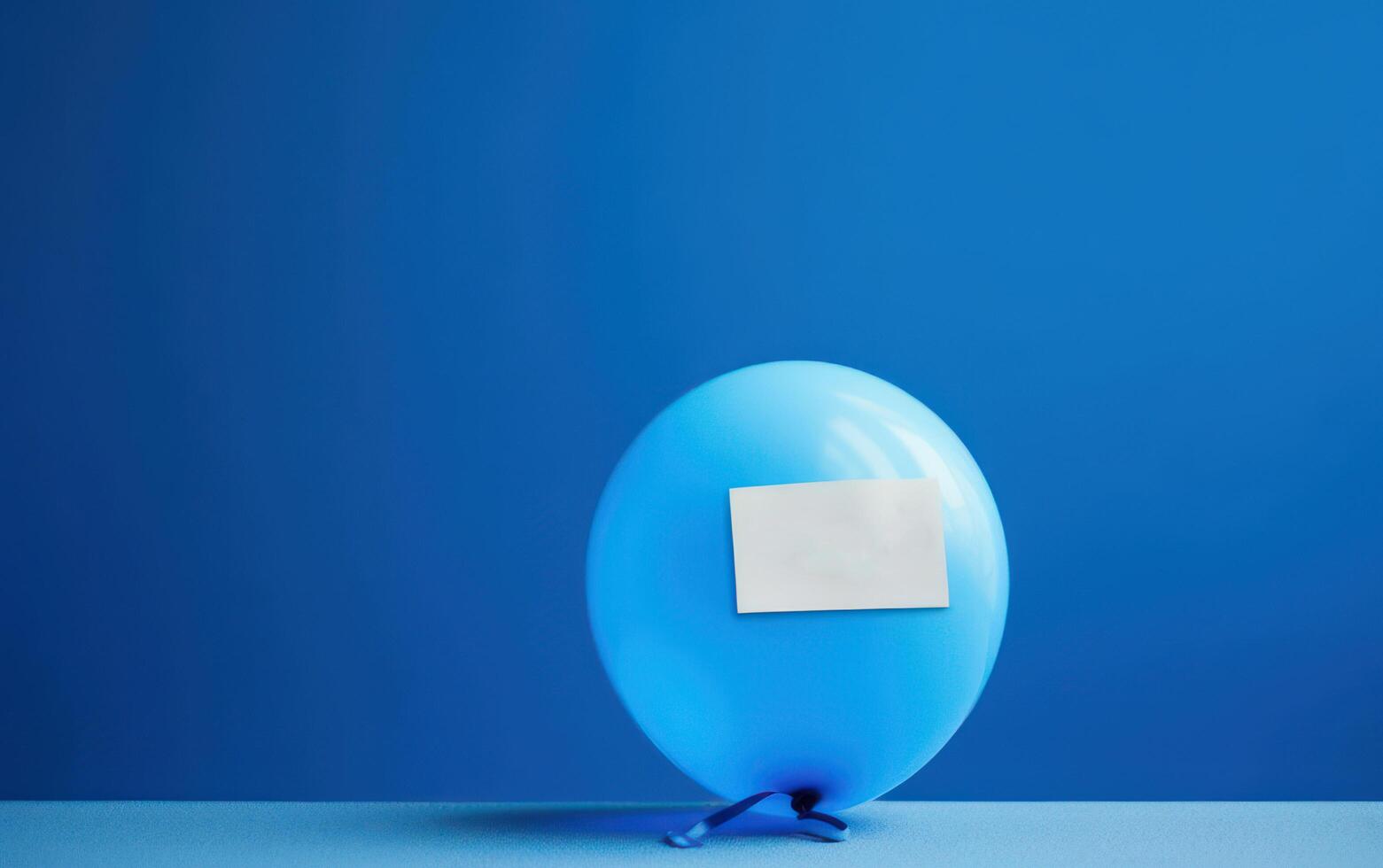 AI generated Blue balloon on blue background, Blue Monday concept, Generative Ai photo