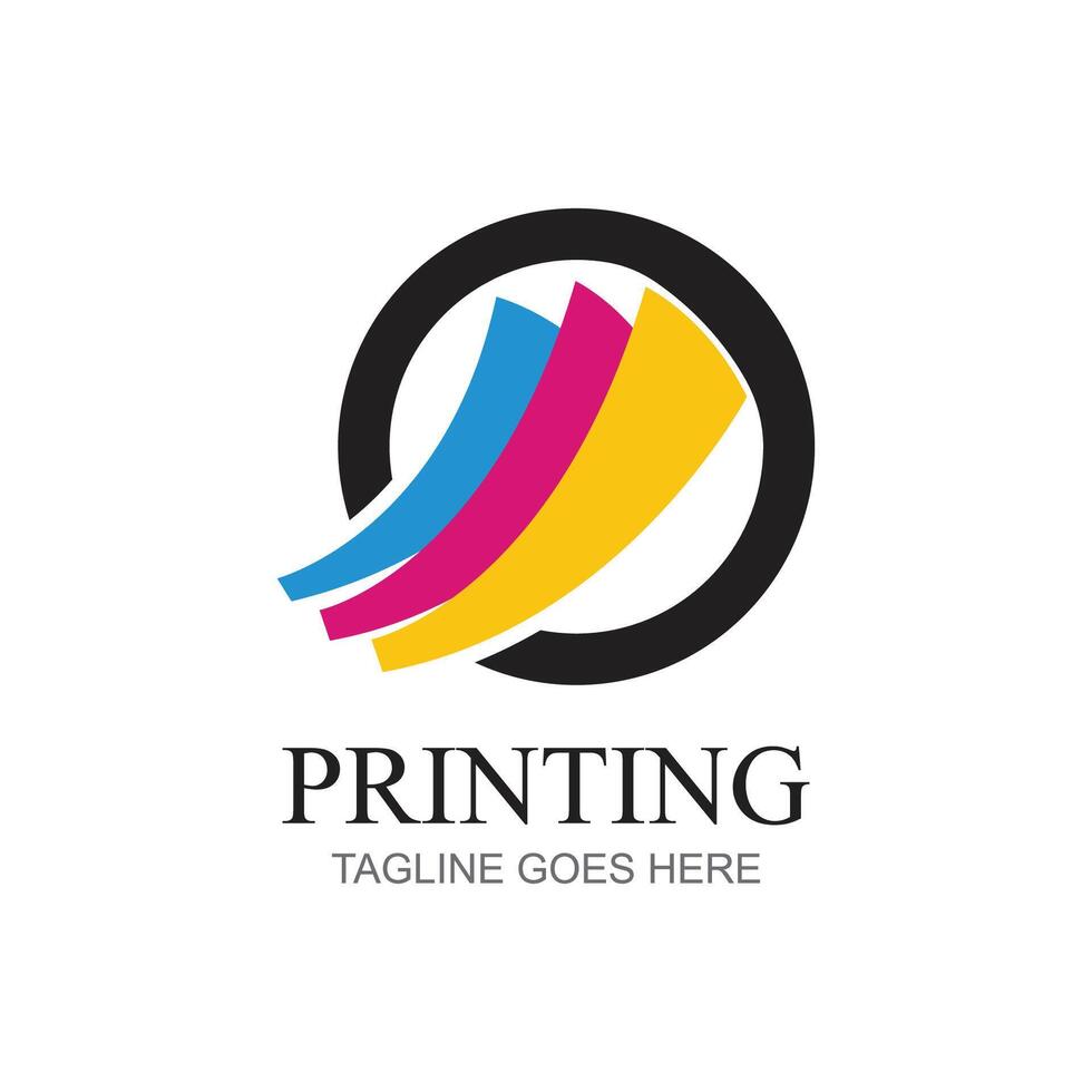 Digital printing logo design template. Logo for print shop polygraph and print factory. Vector illustration