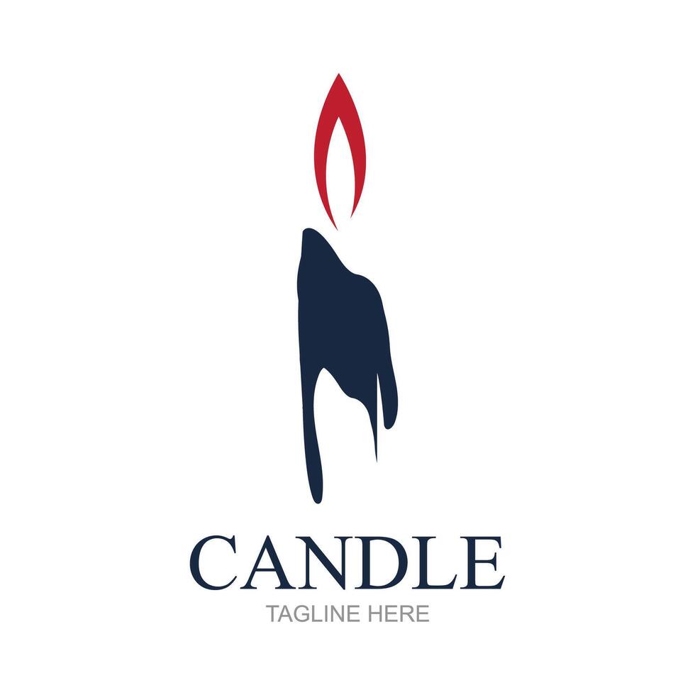 Candle flame logo in a frame,Bright fire shape vector illustration