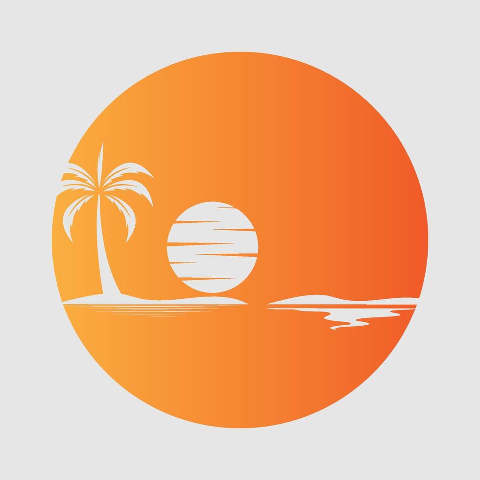 vector ilustración palma árbol logo