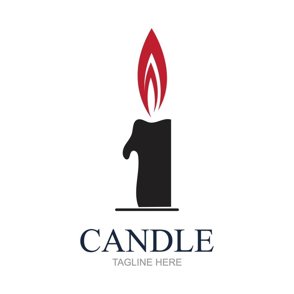 Candle flame logo in a frame,Bright fire shape vector illustration