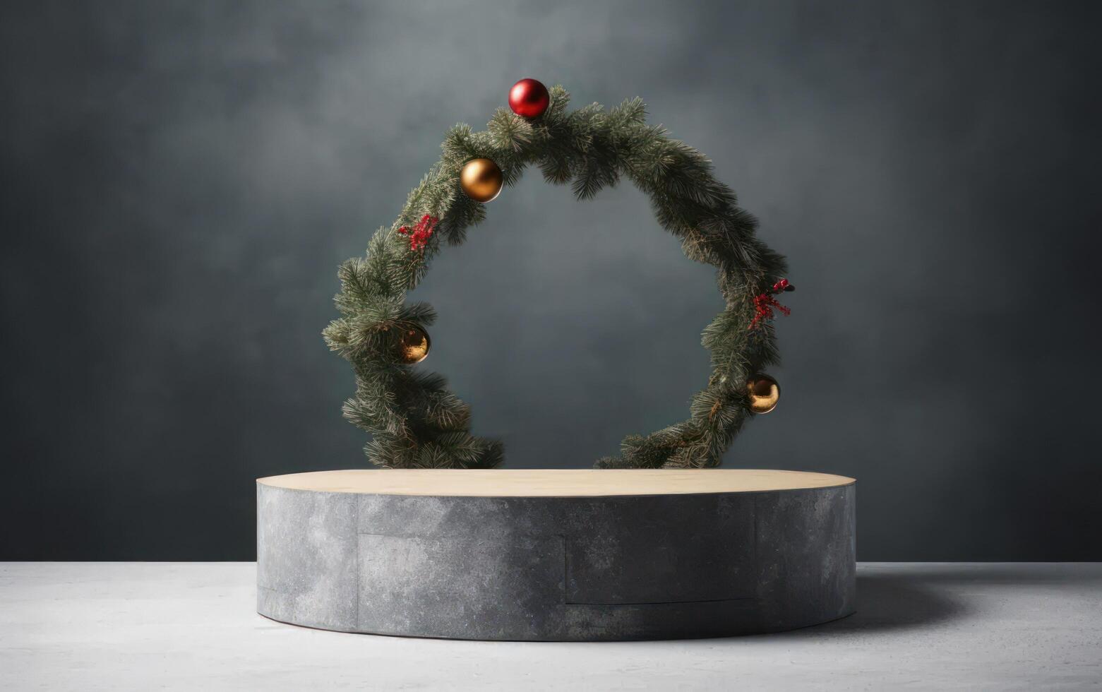 AI generated Product display mockup with festive christmas concept. Ai Generative photo