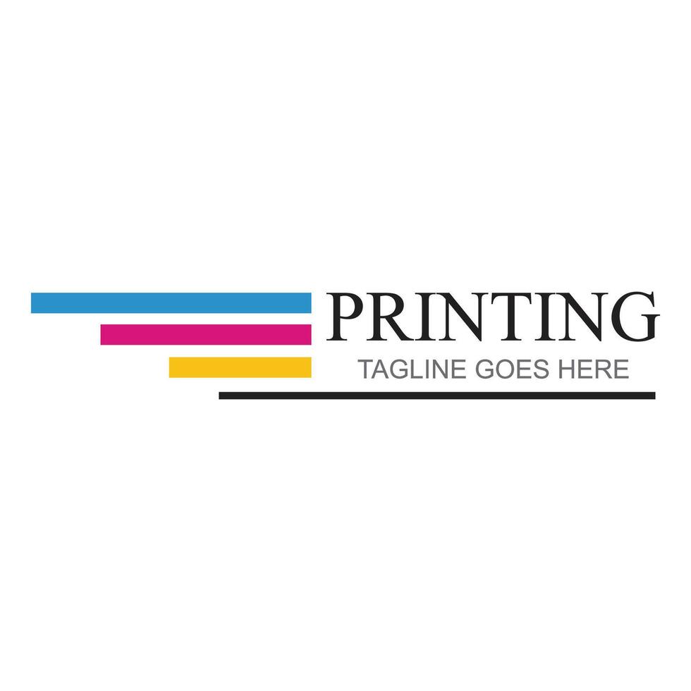 Digital printing logo design template. Logo for print shop polygraph and print factory. Vector illustration