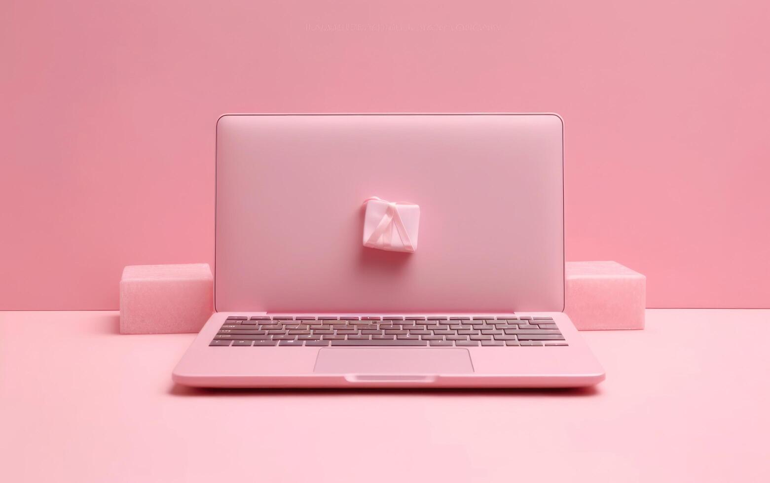 AI generated Pink keyboard on on background, sale banner, Cyber Monday sale, Generative Ai photo