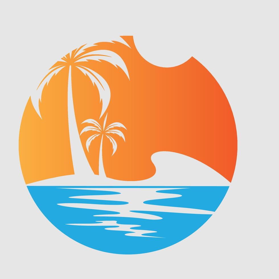 vector ilustración palma árbol logo