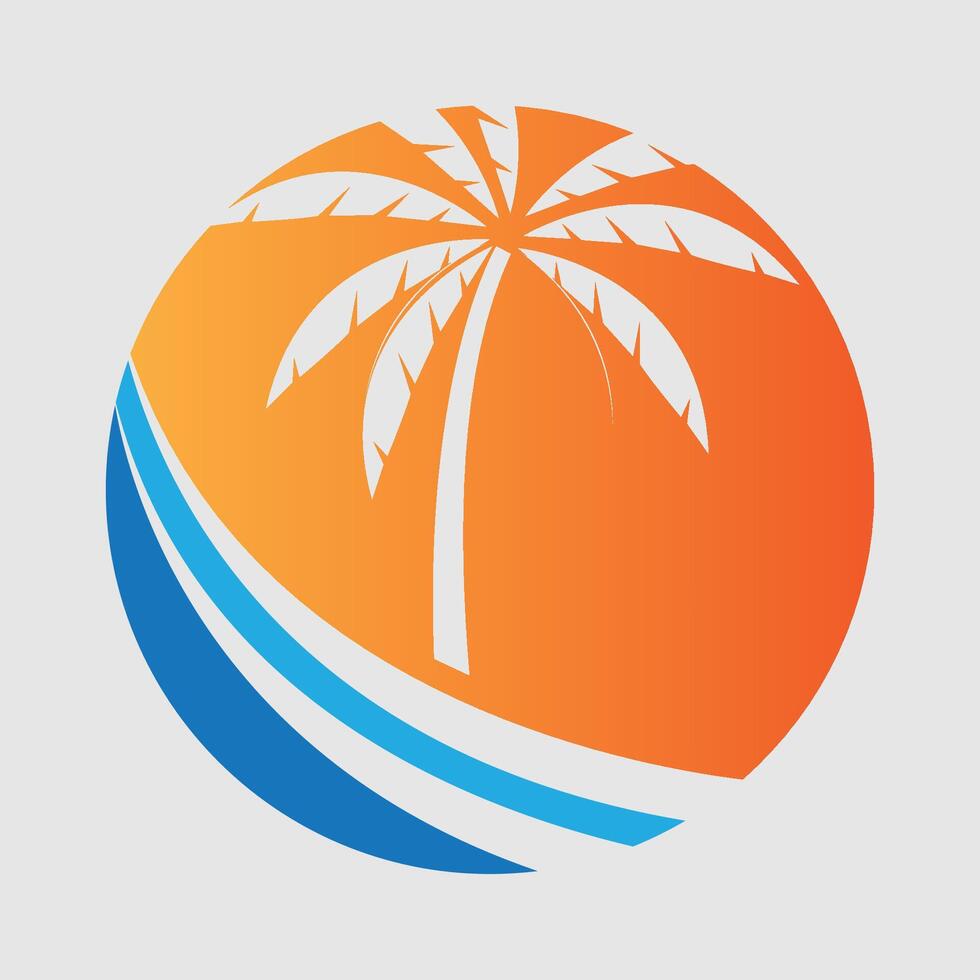 vector illustration palm tree logo