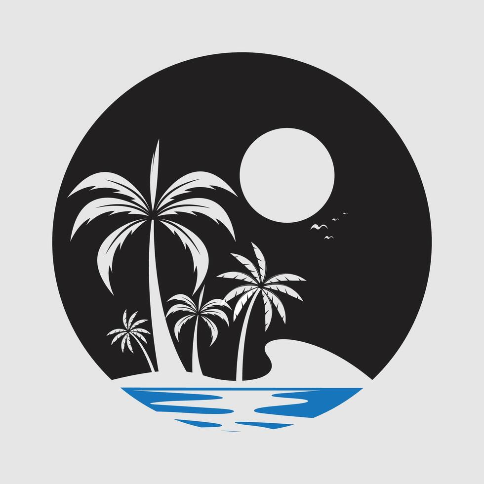 vector ilustración palma árbol logo