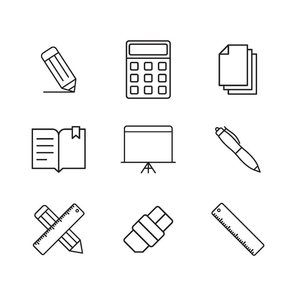 Stationery icon set vector design templates simple and modern concept