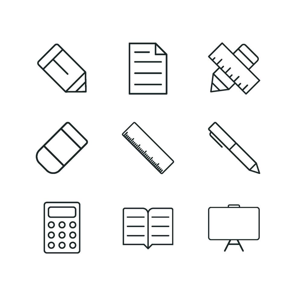 Stationery icon set vector design templates simple and modern concept