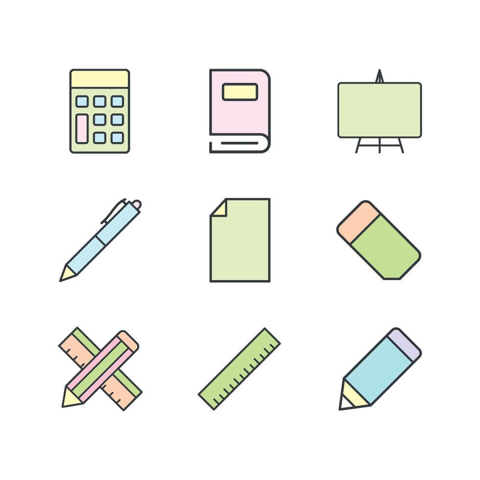 papelería icono conjunto vector diseño plantillas sencillo y moderno concepto