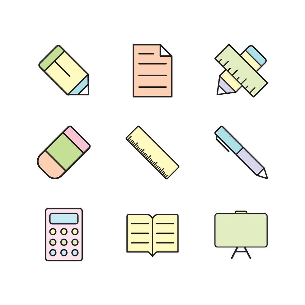 Stationery icon set vector design templates simple and modern concept