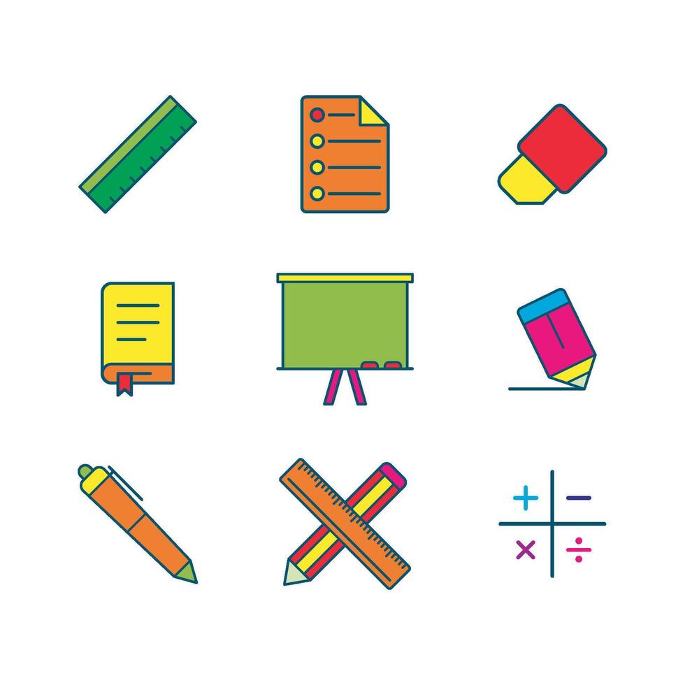 Stationery icon set vector design templates simple and modern concept