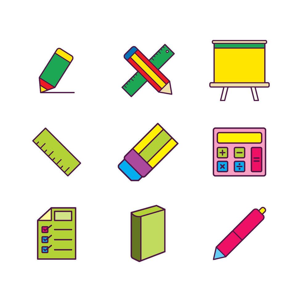 Stationery icon set vector design templates simple and modern concept