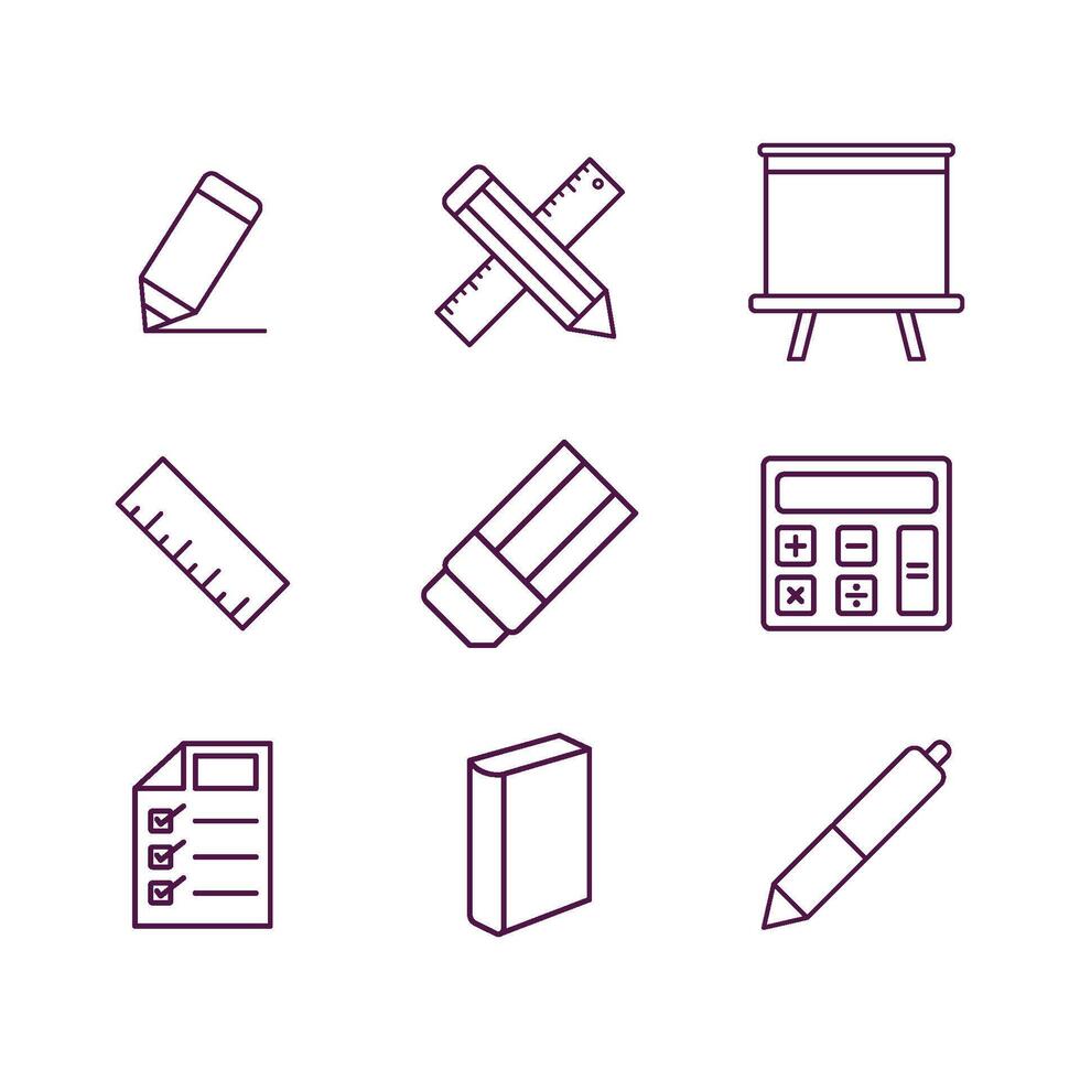 Stationery icon set vector design templates simple and modern concept