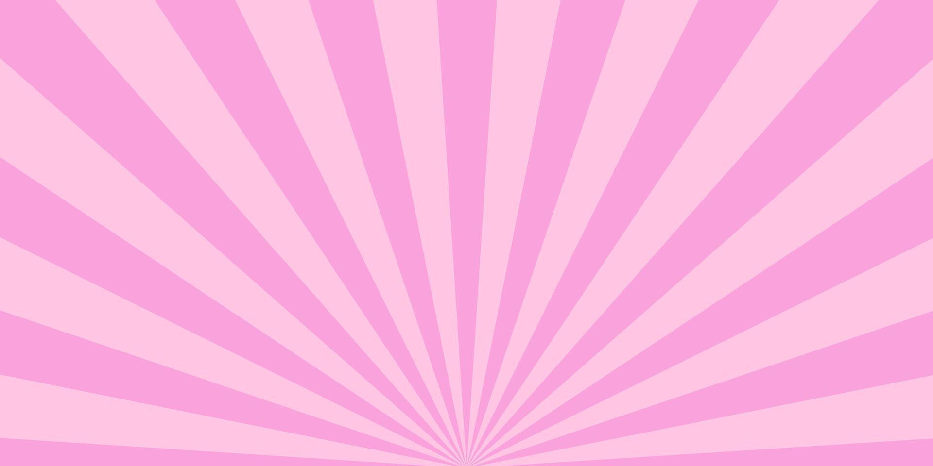 Sunrise sunbeam rays, pink lines background, light vector