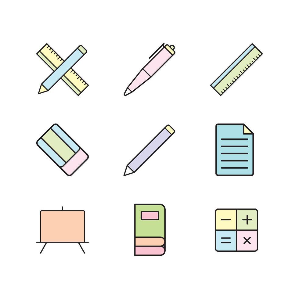 Stationery icon set vector design templates simple and modern concept