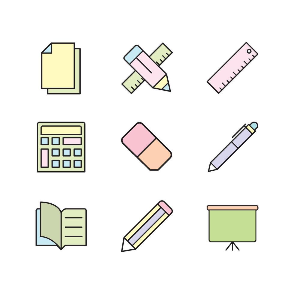 Stationery icon set vector design templates simple and modern concept