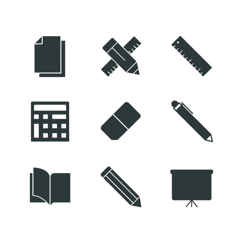 Stationery icon set vector design templates simple and modern concept