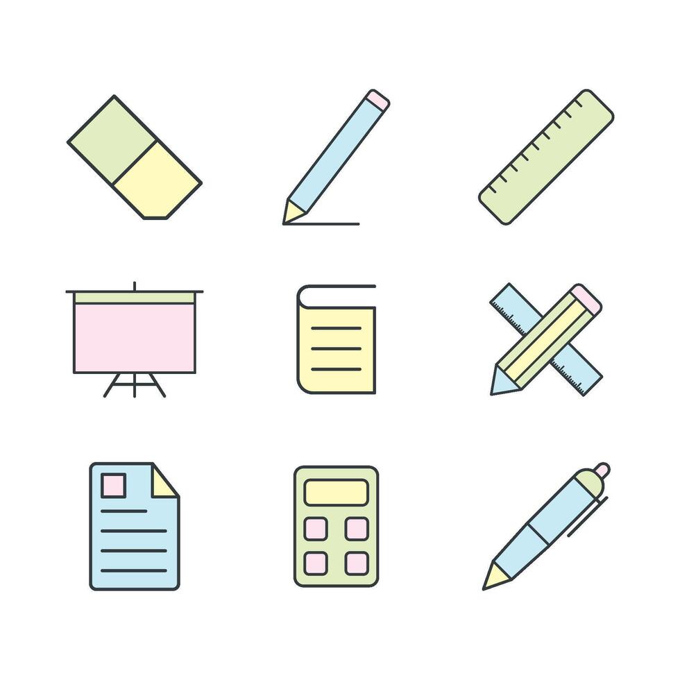 Stationery icon set vector design templates simple and modern concept
