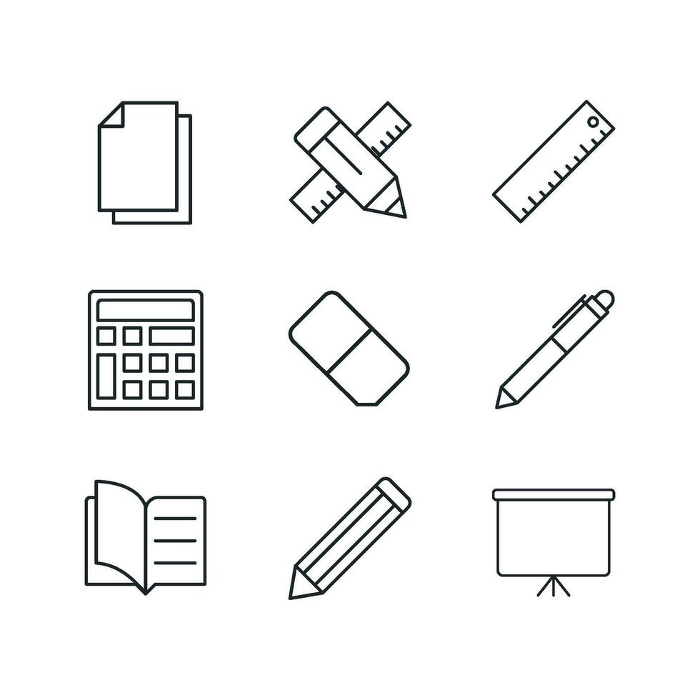 Stationery icon set vector design templates simple and modern concept