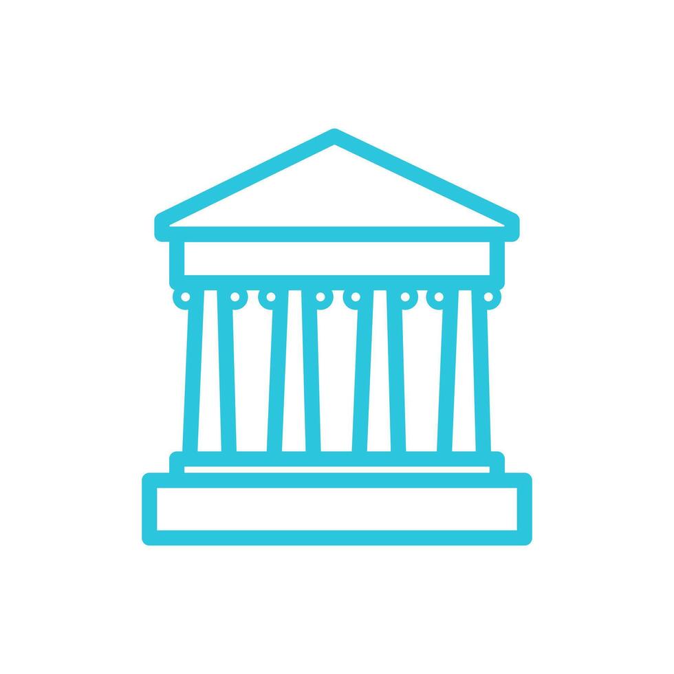 Forum, Ancient roman forum icon, ionic pillars, from blue icon set vector