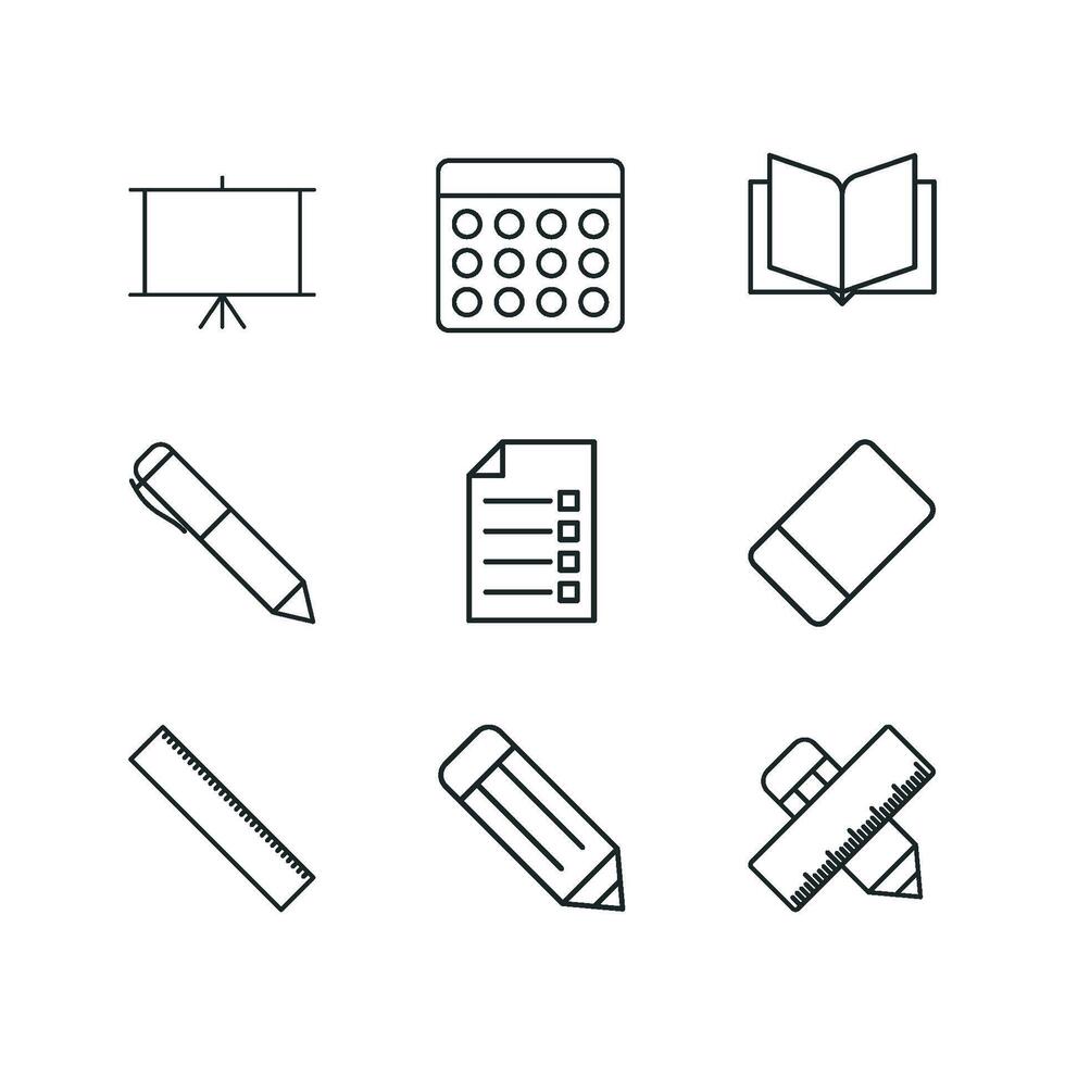 Stationery icon set vector design templates simple and modern concept
