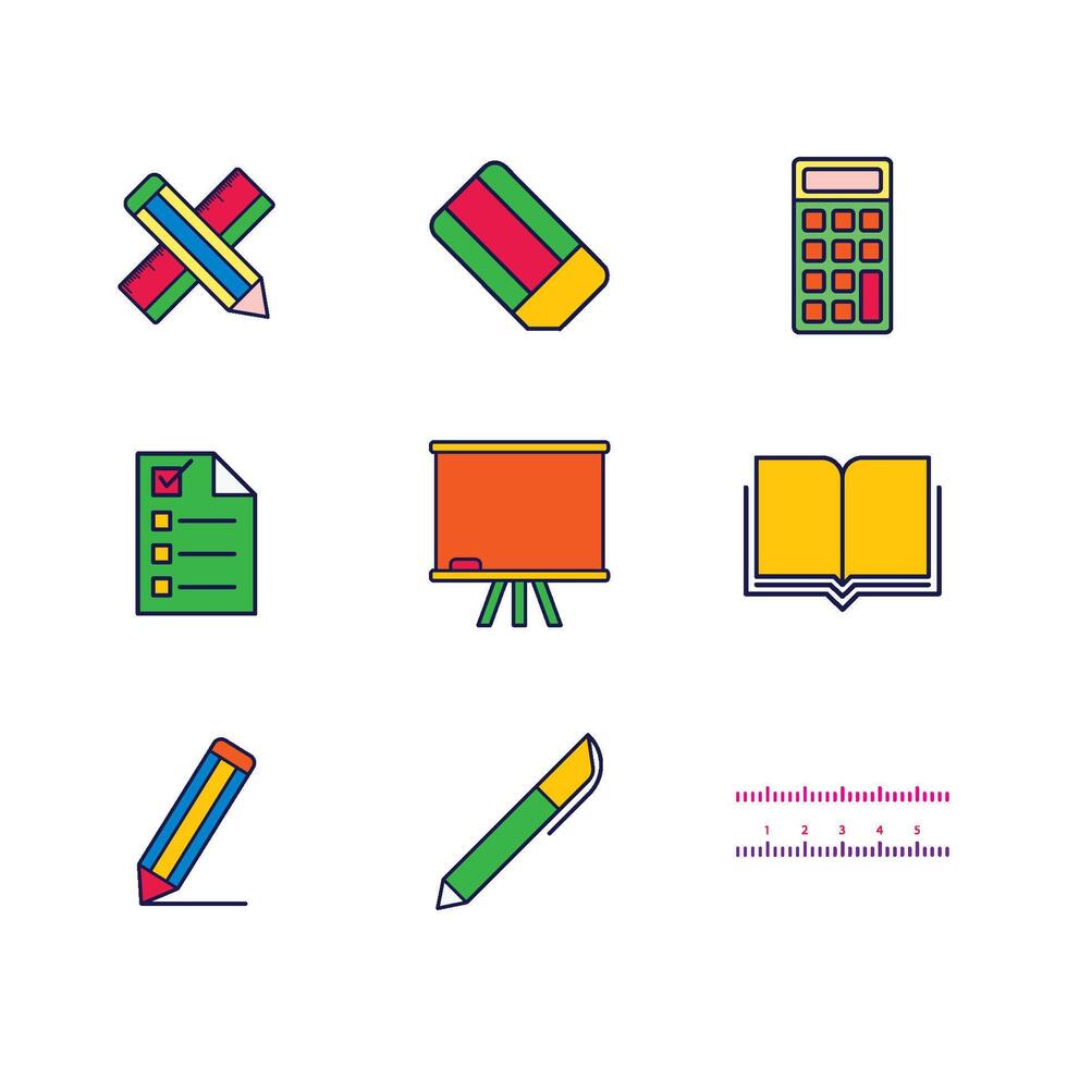 Stationery icon set vector design templates simple and modern concept