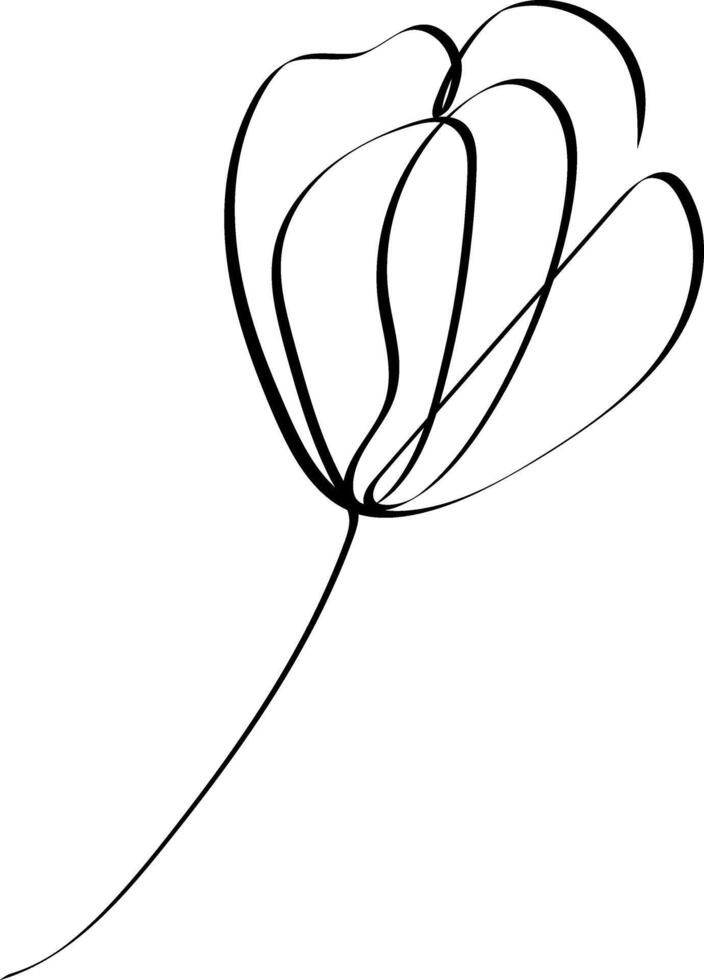 minimal botanical graphic in continuous drawing style vector