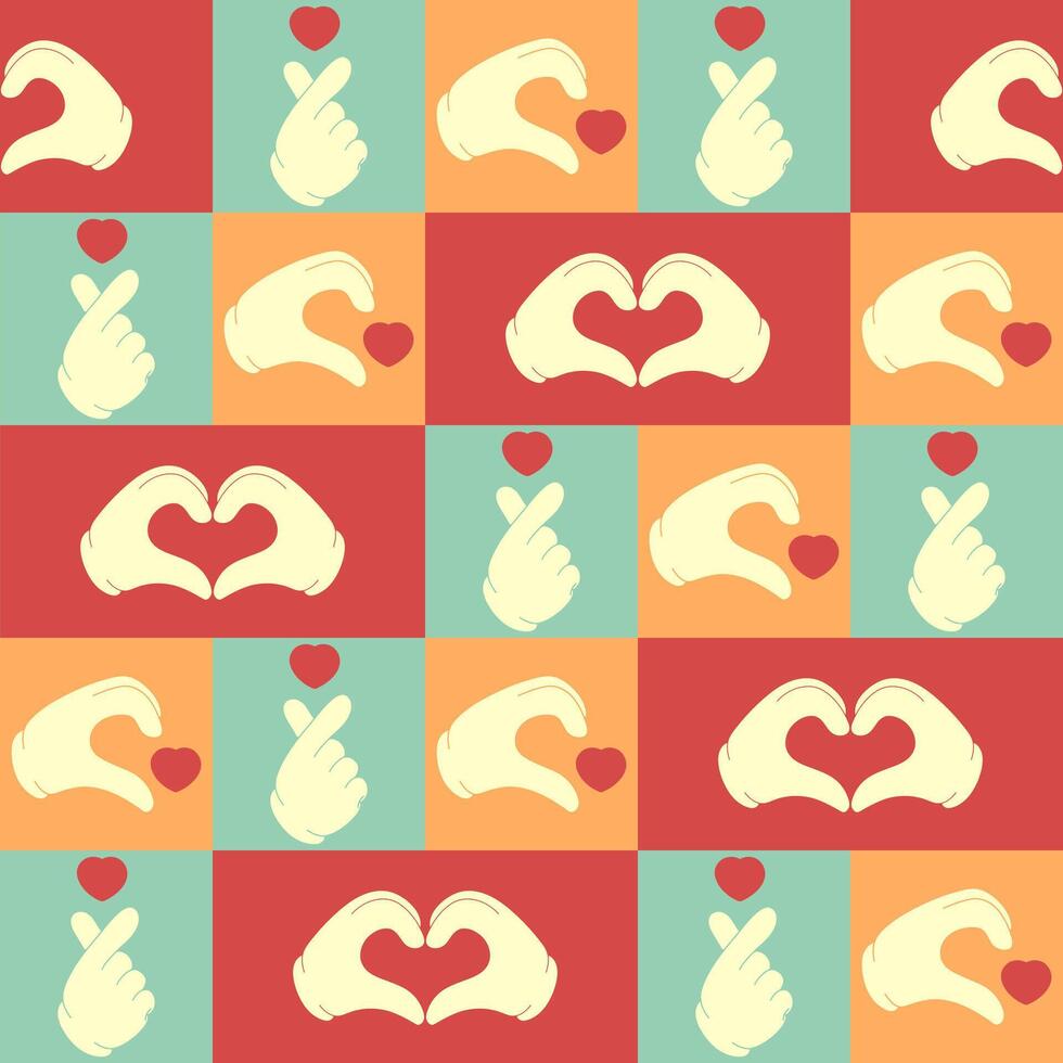 Love finger gesture seamless pattern vector