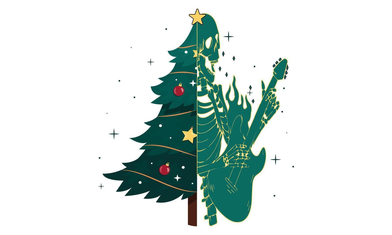 Navidad árbol y calaveras, Navidad árbol creativo niños nieve papel, Navidad tema vector ilustración.