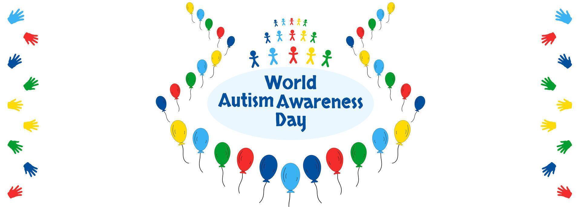 World Autism Awareness Day vector banner. Template card, Illustration themes autism web, border etc.