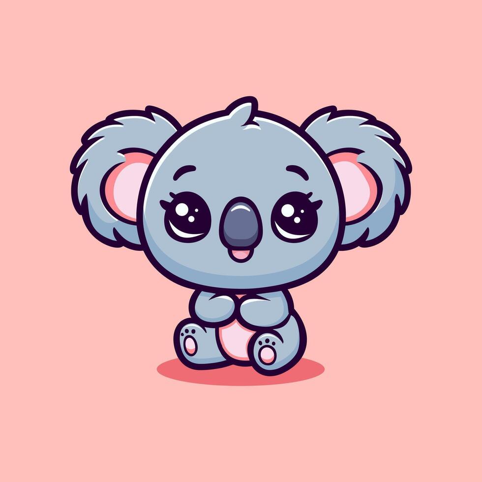 cute koala cartoon vector icon illustration animal nature icon