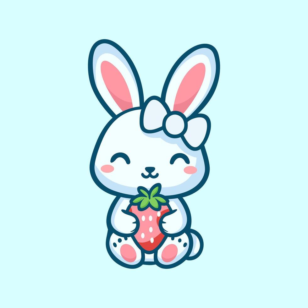 cute rabbit cartoon vector icon illustration animal nature icon concept