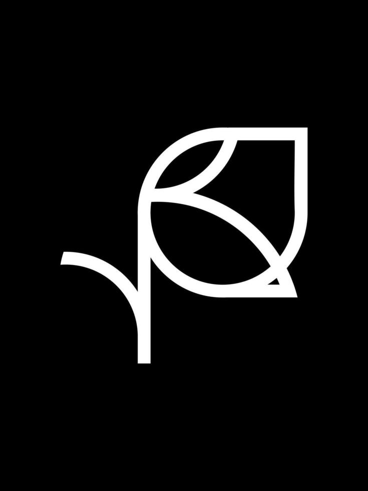 p combination flower monogram logo vector