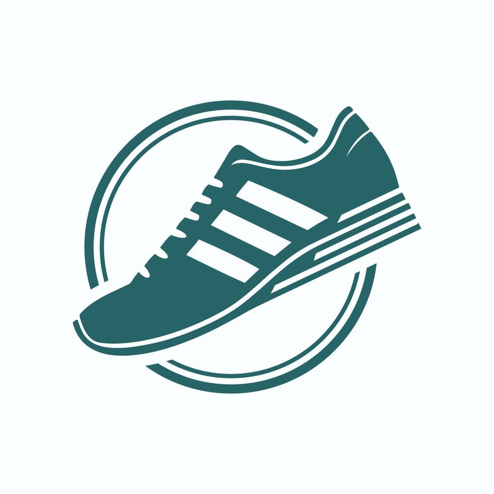 Zapatos deporte logo diseño vector ilustración. Zapatos icono vector