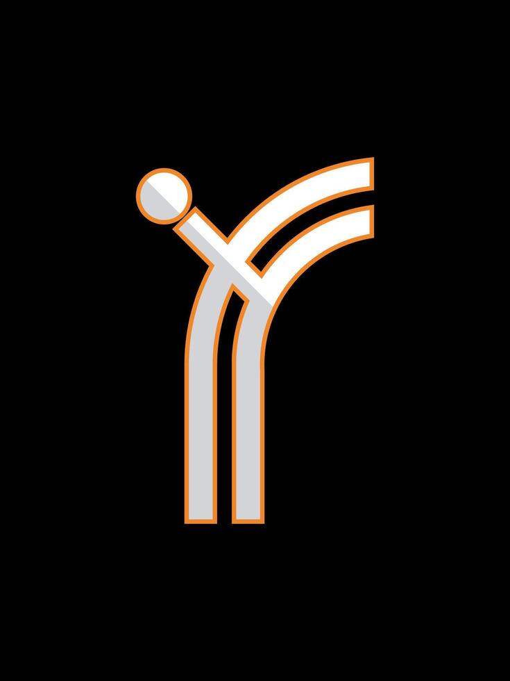 f combination fight monogram logo vector