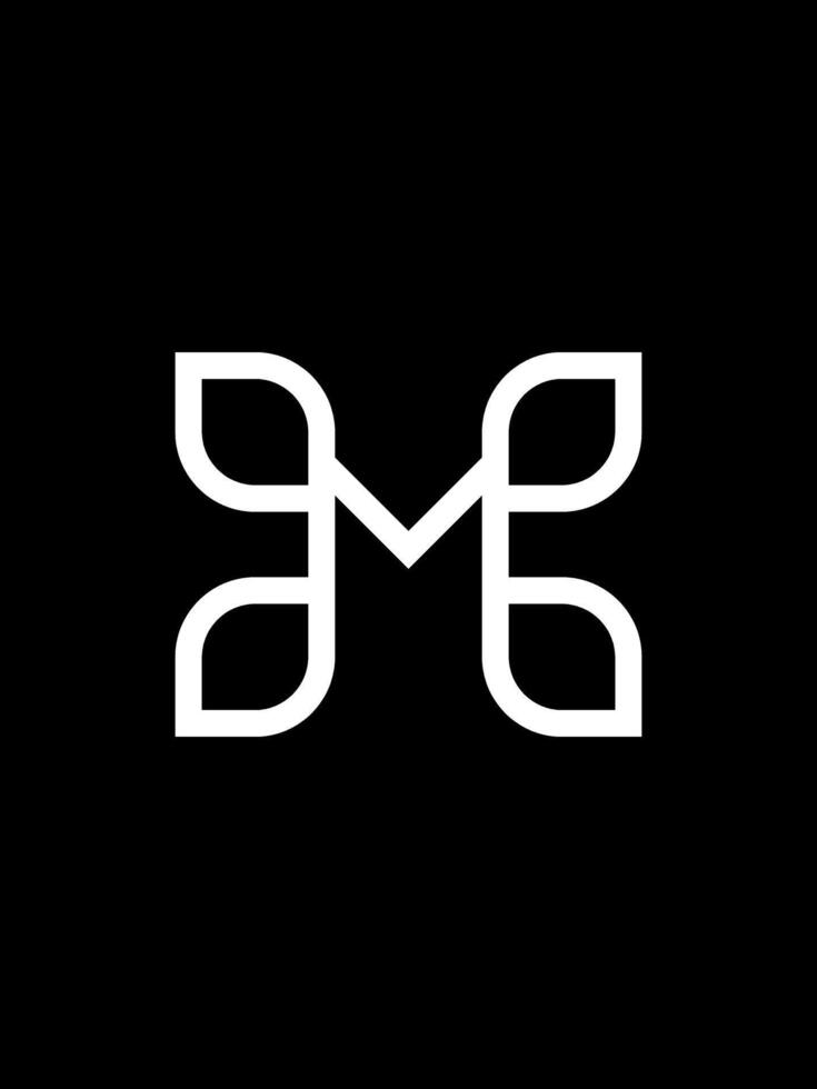 M monogram logo vector