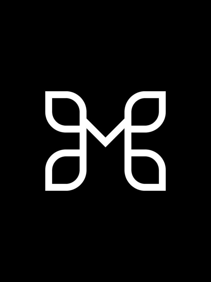 M monogram logo vector