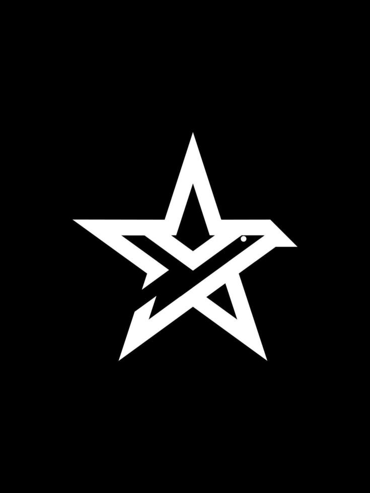 star combination bird monogram logo vector