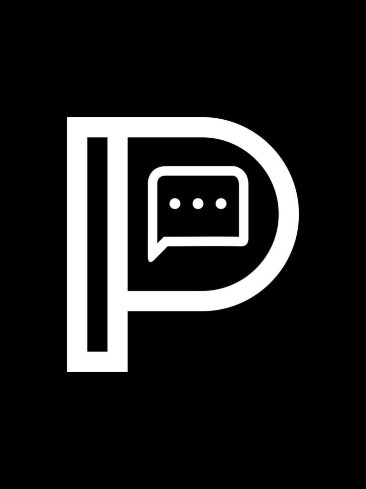P combination talk monogram logo vector