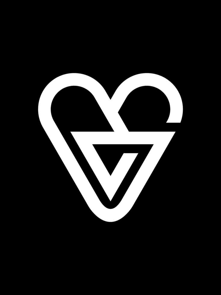 mg combinación amor monograma logo vector