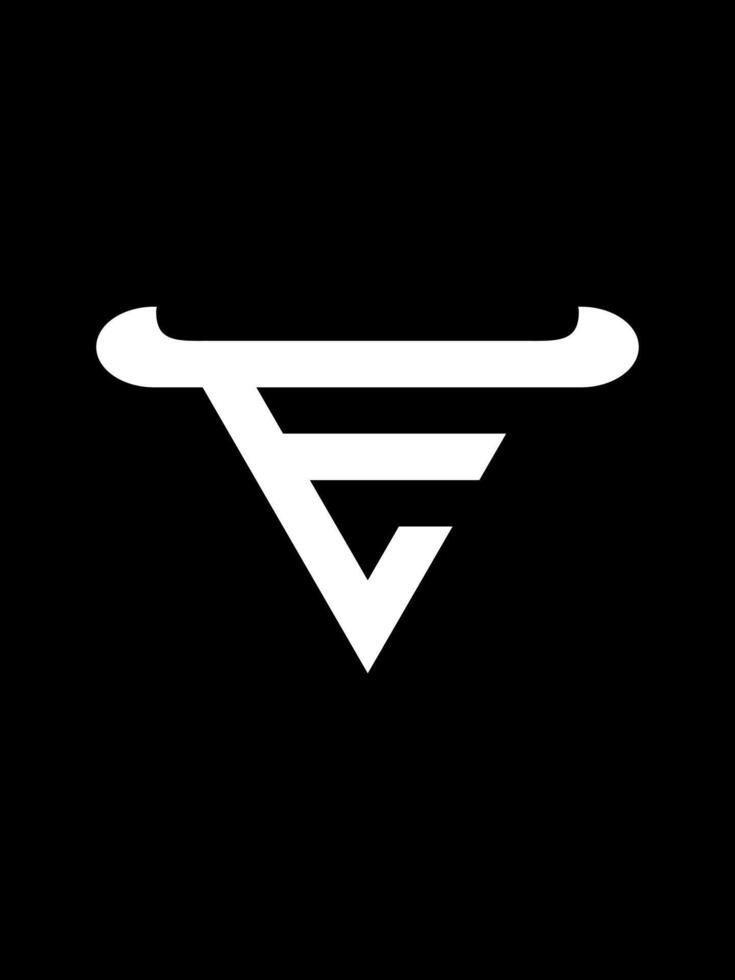 E combination bull monogram logo vector